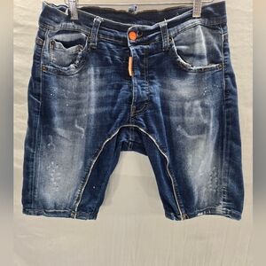 Dsquared2 Distressed Denim Shorts Men’s 44 Graffiti 32" Waist